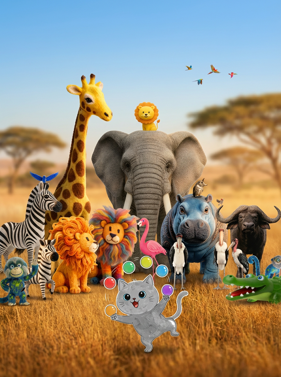 Affiche Chaton, lionceau et compagnie