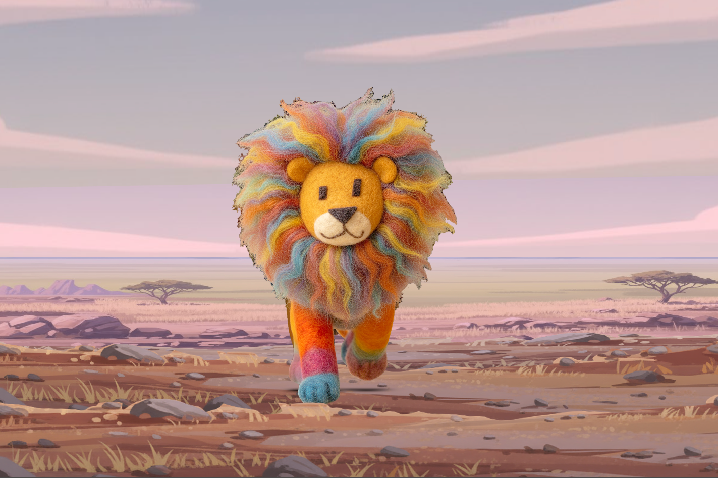 Scène illustrée de savane